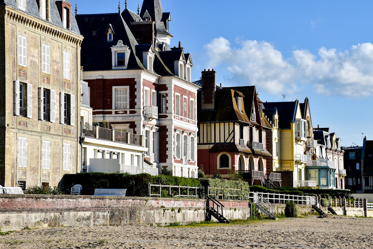 Services Explore picturesque beachfront architecture in Deauville, France, with vibrant homes by the sea.
